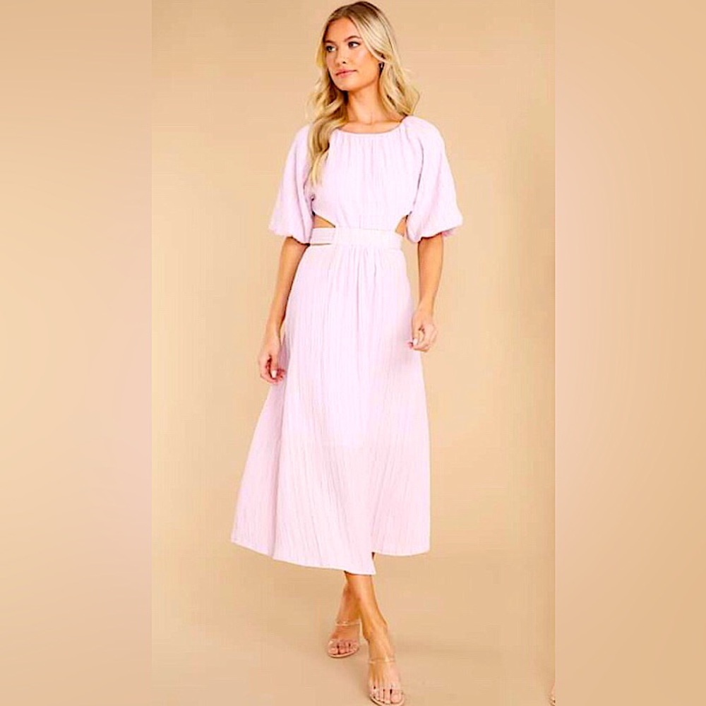 Red Dress Boutique pinkish lilac midi dress size L New NWT NIP
